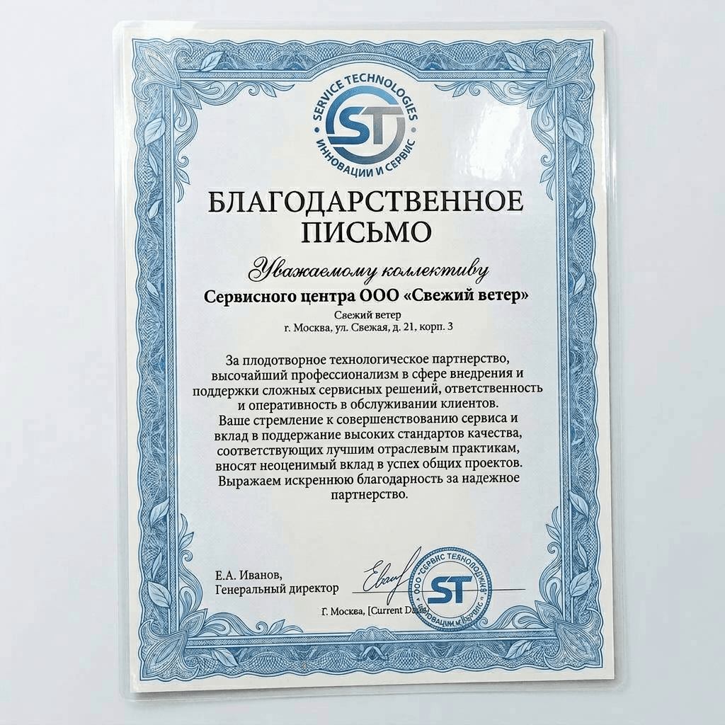 Благодарность от Delonghi Technologies